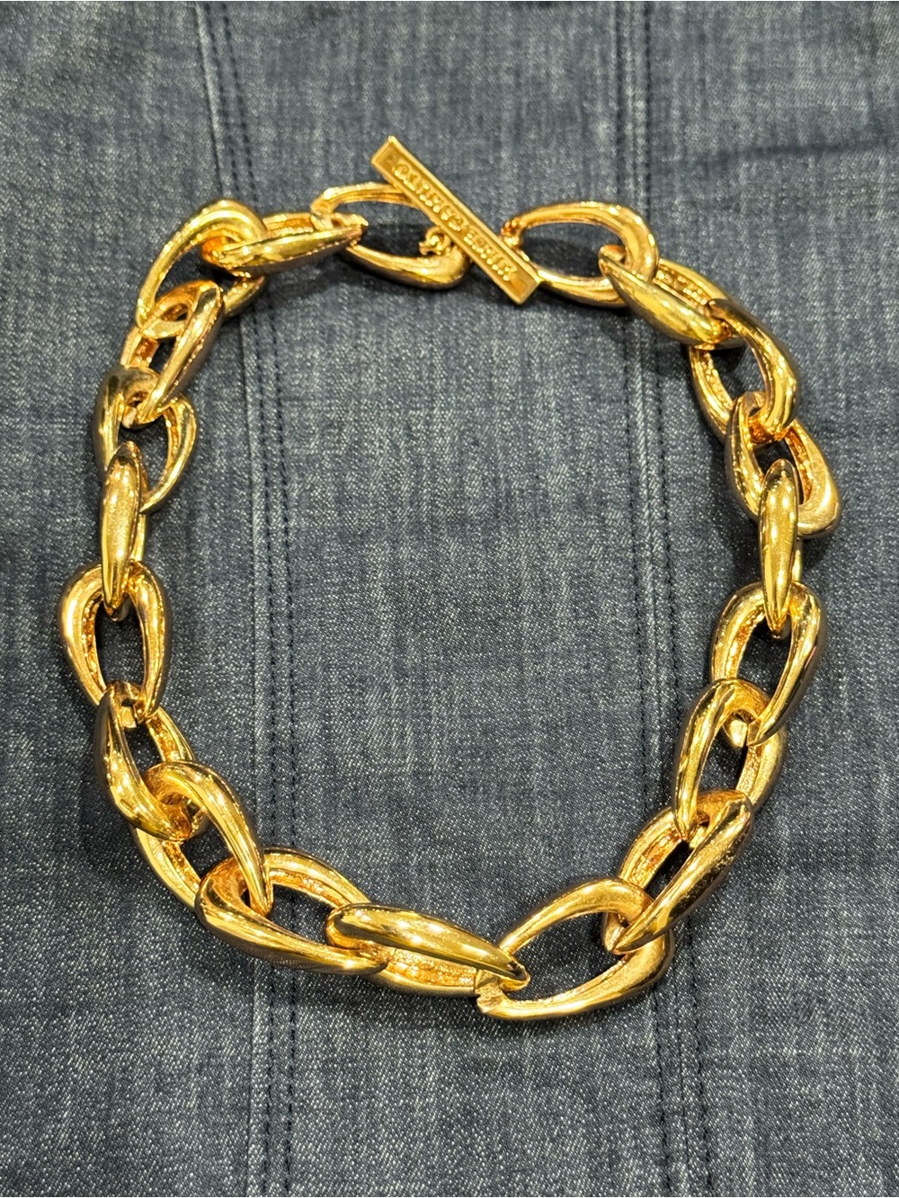 Vince Camuto Rose Gold Tone Chunky Link Necklace Toggle Clasp - Picture 7 of 7